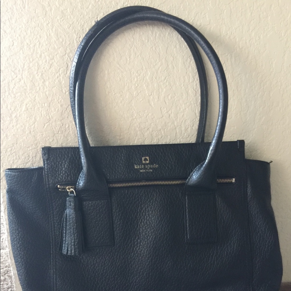 Kate Spade Large Black Leather Tote